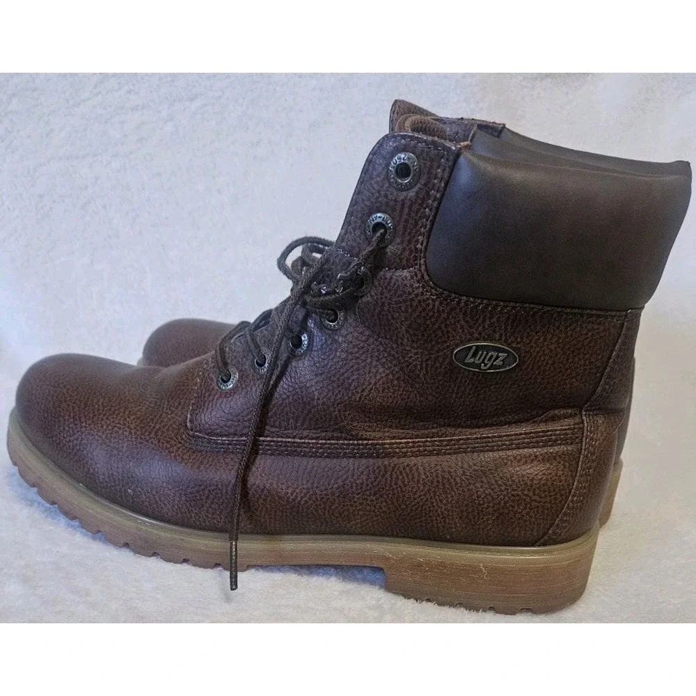 Lugz Convoy Men Water Resistant Brown Work Ankle Boots MCONWRGV-2535 Size 12